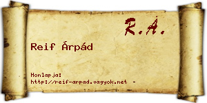 Reif Árpád névjegykártya