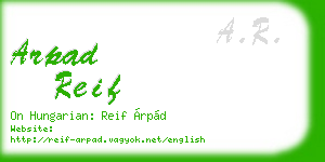 arpad reif business card