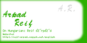 arpad reif business card